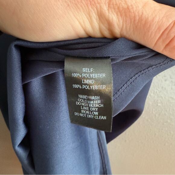 Lulus Alston Navy Blue Satin Midi Dress Size S - Picture 9 of 12